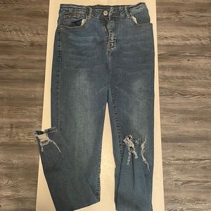 High waisted skinny jeans